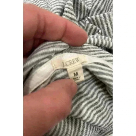 J CREW LADIES GREY STRIPED PULLOVER HOODIE LIGHTWEIGHT SIZE M - Picture 5 of 6